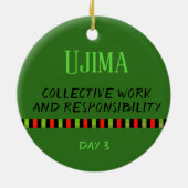 Ujima - Kwanzaa Dag 3 Groen Keramisch Ornament (Achterkant)
