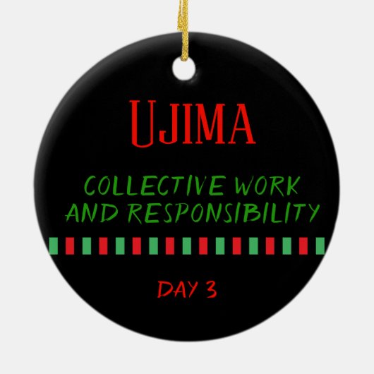 Ujima - Kwanzaa Dag 3 | Versiering Keramisch Ornament (Achterkant)