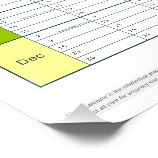 UK 2024 Kalender Perfect Poster (Hoek)