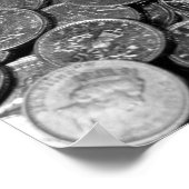 UK 5-pence stuk munten Poster (Hoek)