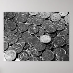 UK 5-pence stuk munten Poster