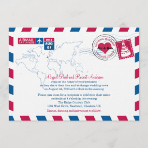 UK Air Mail Wedding Kaart
