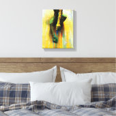 UK Beeldhouwwerk Geel Blauw Abstracte Fotografie Canvas Afdruk (Insitu (Slaapkamer))