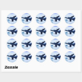 UK blauwe straal Ronde Sticker (Vel)