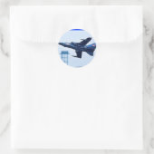 UK blauwe straal Ronde Sticker (Tas)