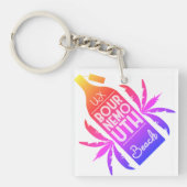 UK Bournemouth Beach Rainbow T-Shirt Sleutelhanger (voorkant)