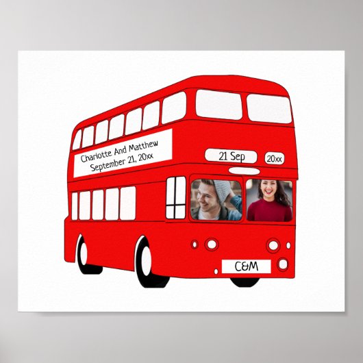 UK British London Bus Personalized Novelty Poster (Voorkant)