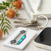 UK British London Theme Classic Car Keyring Sleutelhanger (Voorkant Rechts)