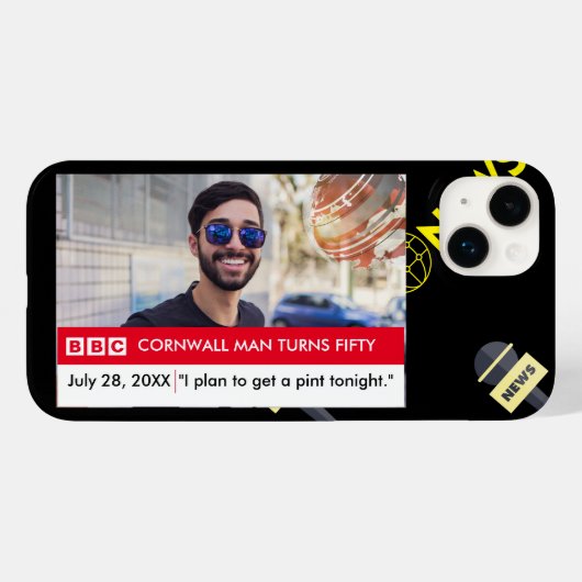 UK Brits Grappig 50e verjaardag Fake News Case-Mate iPhone Case (Achterkant (horizontaal))