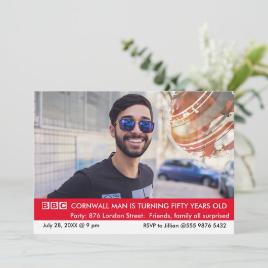 UK Brits Grappig 50e verjaardag Fake News Kaart (Staand voorkant)