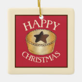 UK Brits Voedsel Fruit Gehakt Taart Gelukkig Kerst Keramisch Ornament (Voorkant)