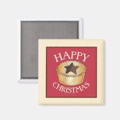 UK Brits Voedsel Fruit Gehakt Taart Gelukkig Kerst Magneet (Voorkant / Achterkant)