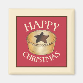 UK Brits Voedsel Fruit Gehakt Taart Gelukkig Kerst Magneet