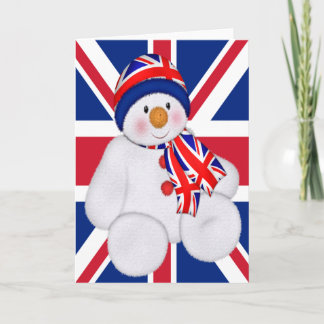 UK Christmas Snowman Feestdagen Kaart