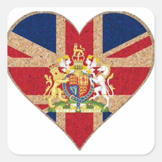 UK COA Heart Vierkante Sticker (Voorkant)