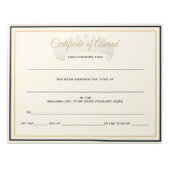 UK Crown Certificates-Award Notitieblok (Voorkant)