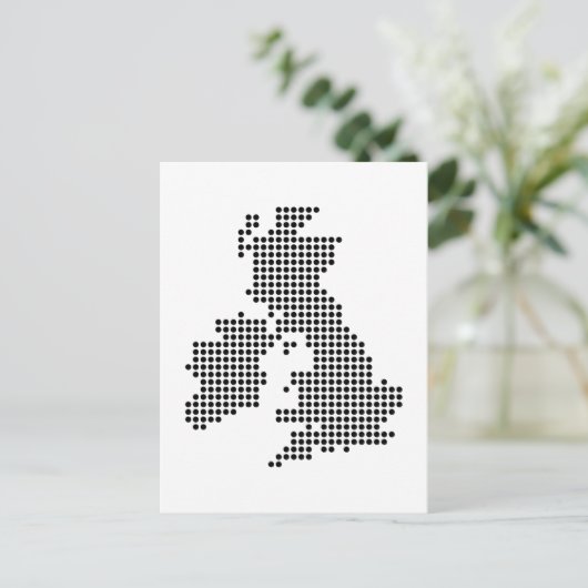 Uk Dot Map Briefkaart (Staand voorkant)