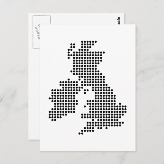 Uk Dot Map Briefkaart (Voorkant / Achterkant)