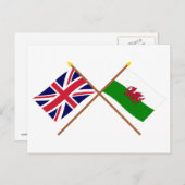 UK en Wales Crossed Flags Briefkaart (Voorkant / Achterkant)