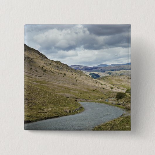 UK, Engeland, Cumbria, Honister Pass Vierkante Button 5,1 Cm (Voorkant)