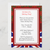 UK Engeland Vlag kerstfeestdag Damask 2 V Party Kaart (Achterkant)