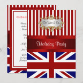 UK Engeland Vlaggenpartij Uitnodiging Rood Wit Bla (Voorkant / Achterkant)