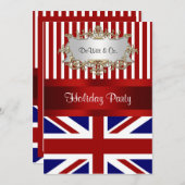 UK Engeland Vlaggenpartij Uitnodiging Rood Wit Bla (Voorkant / Achterkant)