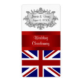 UK England Flag Event Party Wine Label (Voorkant)
