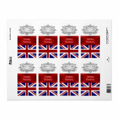 UK England Flag Event Party Wine Label (Full Sheet)