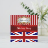 UK England Vlag Party Invitation Red White Blue Kaart (Staand voorkant)