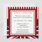 UK England Vlag Party Invitation Red White Blue Kaart (Achterkant)