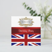 UK England Vlag Party Invitation Red White Blue Kaart (Staand voorkant)