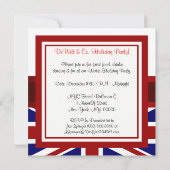 UK England Vlag Party Invitation Red White Blue Kaart (Achterkant)