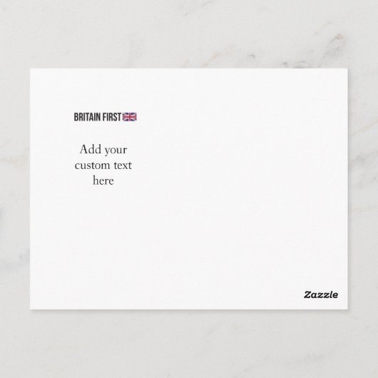 UK First Flag Editable Briefkaart (Achterkant)