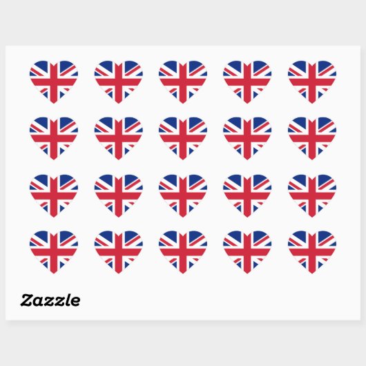 UK Flag Heart Sticker (Vel)