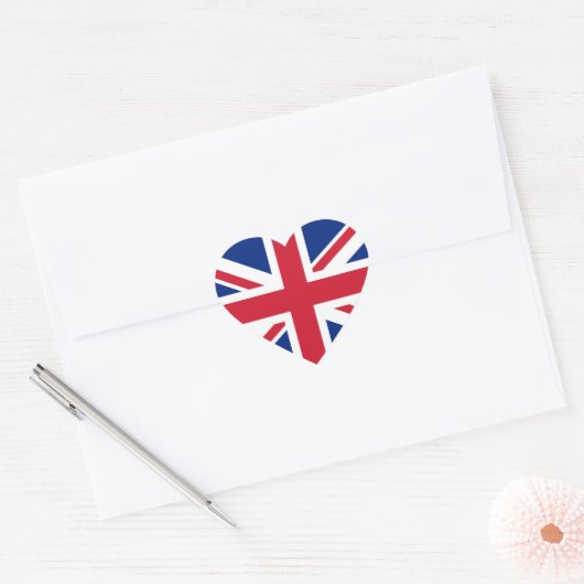 UK Flag Heart Sticker (Envelop)