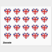 UK Flag Heart Sticker (Vel)