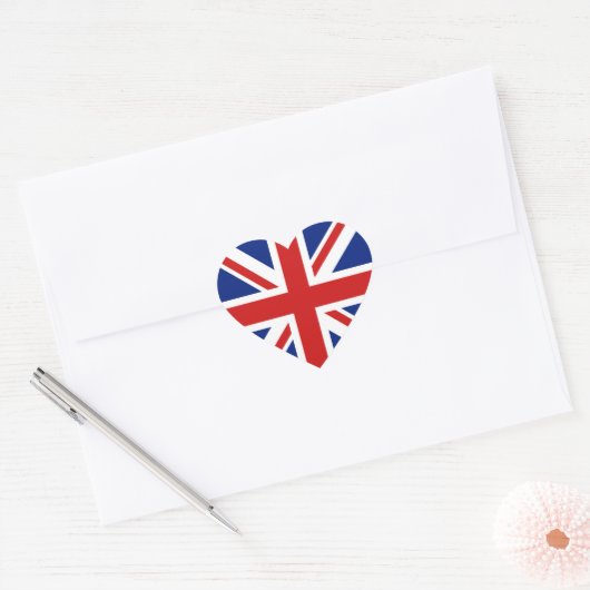 UK Flag Heart Sticker (Envelop)