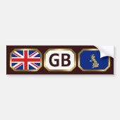 UK Flag Map Code Bumpersticker (Voorkant)