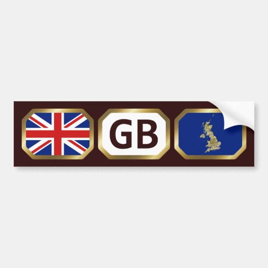UK Flag Map Code Bumpersticker (Voorkant)