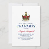 UK Flag Royal Crown Tea Party Kaart (Voorkant)