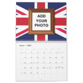 UK Flag Union Jack Voeg uw foto toe 2025 Kalender (Mar 2027)