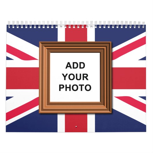 UK Flag Union Jack Voeg uw foto toe 2025 Kalender (Hoes)