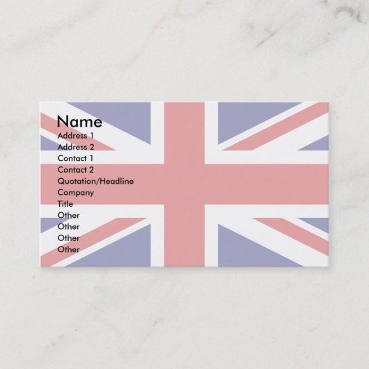 Uk Flag Visitekaartje (Voorkant)