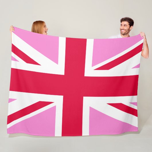 UK Gay Pride (Pink Union Jack) (Gay British Flag) Fleece Deken (In situ)