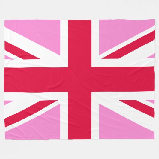 UK Gay Pride (Pink Union Jack) (Gay British Flag) Fleece Deken (Voorkant (Horizontaal))