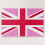 UK Gay Pride (Pink Union Jack) (Gay British Flag) Legpuzzel<br><div class="desc">In dit ontwerp staat een roze versie van de Unievaarster, de nationale vlag van het Verenigd Koninkrijk, om de steun voor Gay Pride uit te spreken. Het wordt soms de "Roze Jack" genoemd.</div>