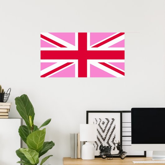 UK Gay Pride (Pink Union Jack) (Gay British Flag) Poster (Thuiskantoor)