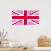 UK Gay Pride (Pink Union Jack) (Gay British Flag) Poster (Keuken)