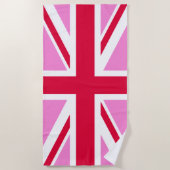 UK Gay Pride (Pink Union Jack) (Gay British Flag) Strandlaken (Voorkant)
